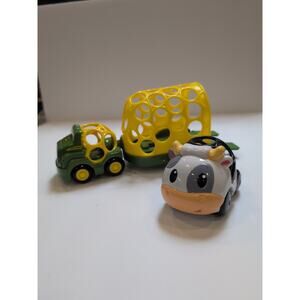 Oball Go Grippers John Deere Farm Trailer and Cow set
